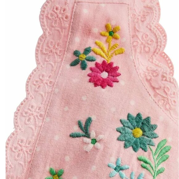 NWOT Mini Boden • Girls Embroidered Pinafore Dress Pink 6-7 - Picture 2 of 4